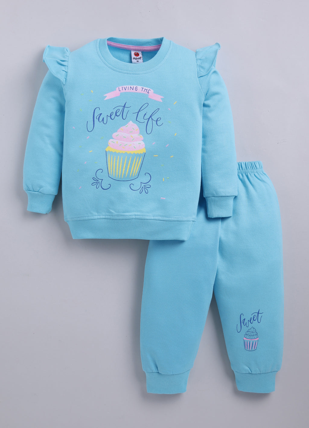 Mars Infiniti Girls Casual Sweatshirt and Track Pants (Sky Blue)
