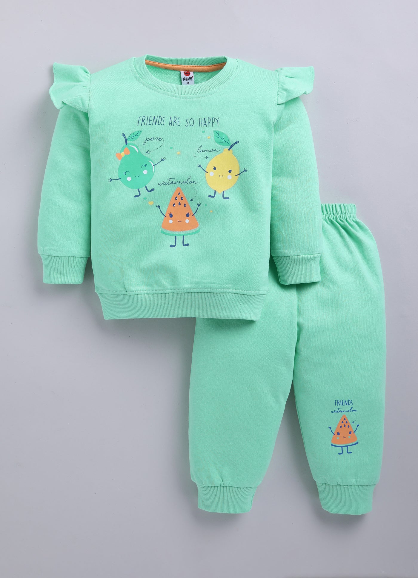 Mars Infiniti Girls Casual Sweatshirt and Track Pants (Light Green)
