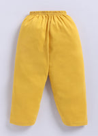 Mars Infiniti Pure Cotton Full Sleeves Front Open Tshirt and Full Pant Set for Infants|Mustard