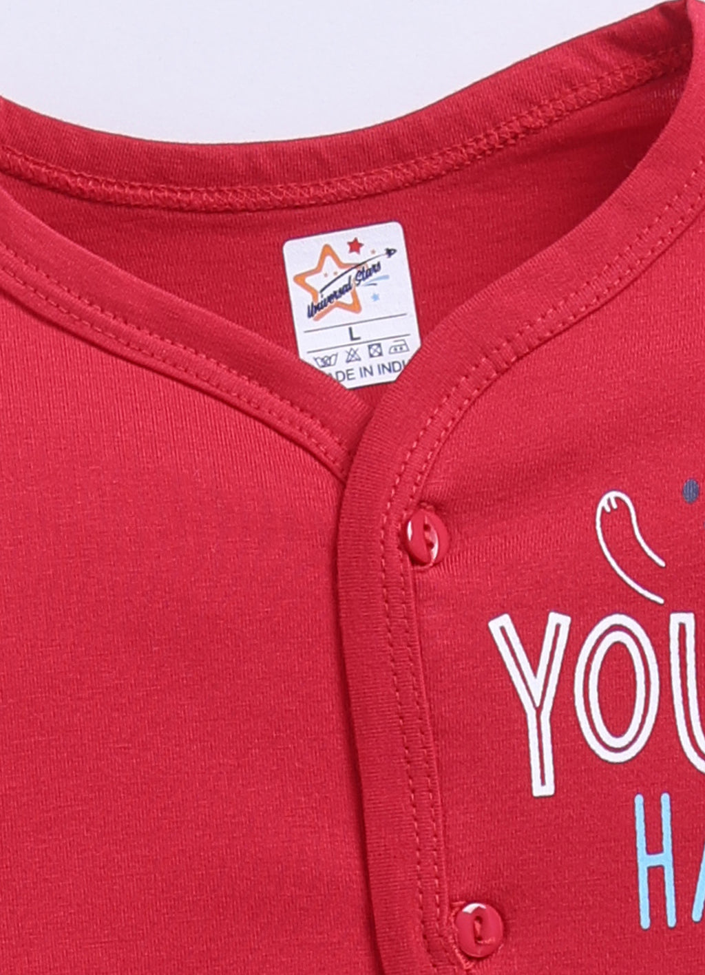 Mars Infiniti Pure Cotton Full Sleeves Front Open Tshirt and Full Pant for Infants (Pack of 2) Red, Stone Blue