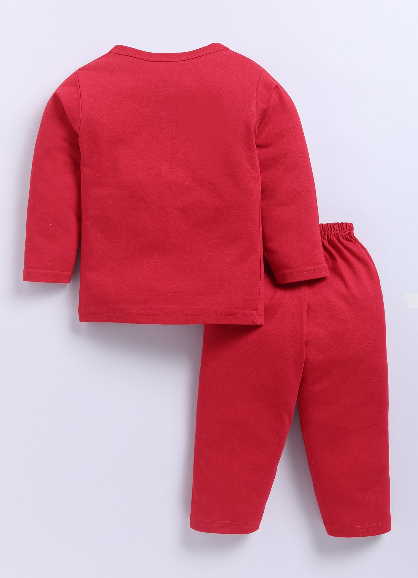 Mars Infiniti Pure Cotton Full Sleeves Front Open Tshirt and Full Pant Set for Infants|Red