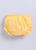 Mars Infiniti Pure Cotton Frock and Panty Set | Girls Cotton Frock Dress Shoulder Strap| Top and Bottom Set for Girl Kids | Coordinated Outfit | Lightweight and Breathable | Girls Dress Set|Yellow
