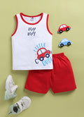 Mars Infiniti Baby Boys & Baby Girls Casual T-shirt Shorts (Red, White)