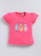 Mars Infiniti Baby Girls Casual Top Capri (Pink, grey melange)