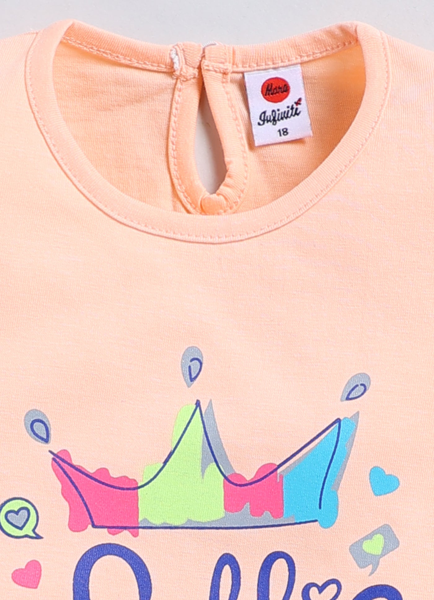 Mars Infiniti Baby Girls Casual Top Capri (Peach, grey)