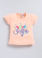 Mars Infiniti Baby Girls Casual Top Capri (Peach, grey)