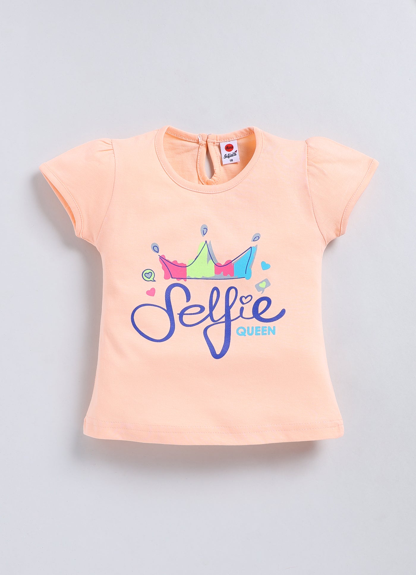 Mars Infiniti Baby Girls Casual Top Capri (Peach, grey)