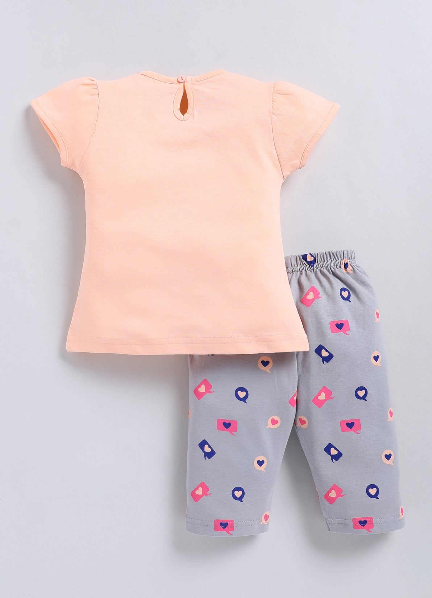 Mars Infiniti Baby Girls Casual Top Capri (Peach, grey)