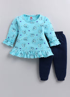 Mars Infiniti Baby Girls Casual Top Pyjama (Sky Blue)