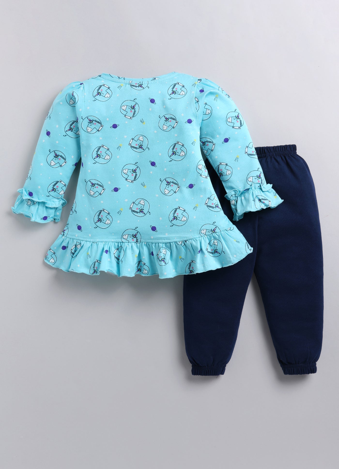 Mars Infiniti Baby Girls Casual Top Pyjama (Sky Blue)