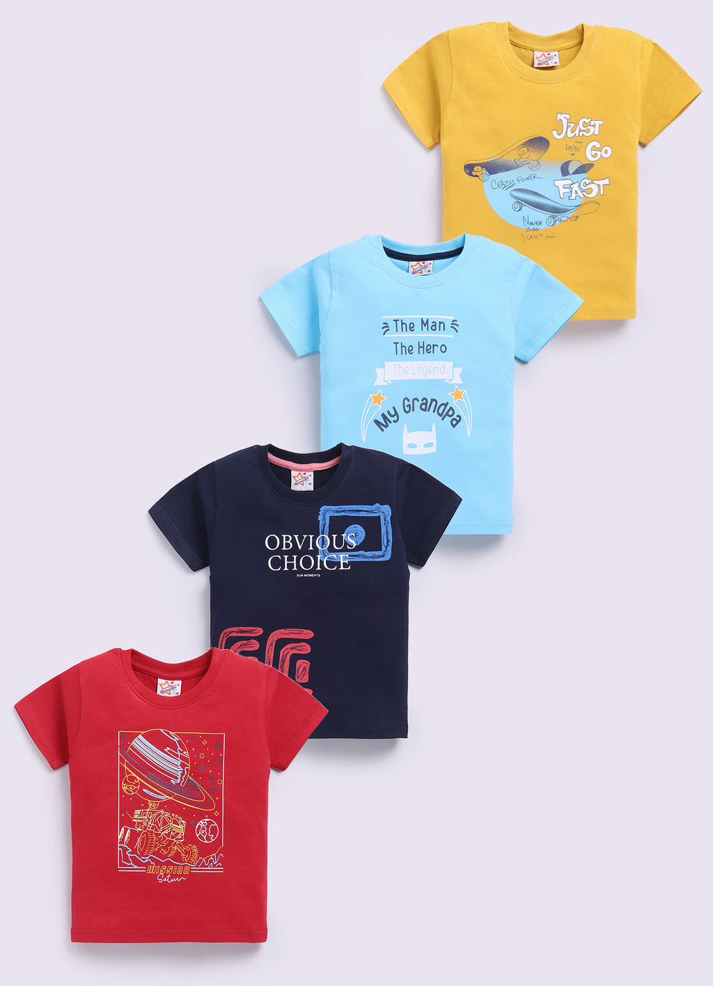 Mars Infiniti Pure Cotton Tshirts for Boys Kids | Summer Tops for Babyboys | Lightweight and Breathable| Playful Printed tees | Halfsleeve Tshirts| Colorful Playful Printed Tops