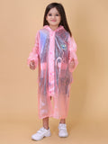 Mars Infiniti PVC Plastic Solid Color Girls Raincoat (Pink)
