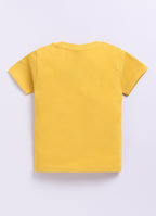 Mars Infiniti Pure Cotton Tshirts for Boys Kids | Summer Tops for Babyboys | Lightweight and Breathable| Playful Printed tees | Halfsleeve Tshirts| Colorful Playful Printed Tops|Mustard