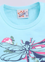 Mars Infiniti Pure Cotton Half Sleeve T-Shirt and Half Pant Set for Baby Girls|Infant tshirt and half pant set| Coordinated Set for Girls Kids|SkyBlue