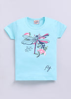 Mars Infiniti Pure Cotton Half Sleeve T-Shirt and Half Pant Set for Baby Girls|Infant tshirt and half pant set| Coordinated Set for Girls Kids|SkyBlue