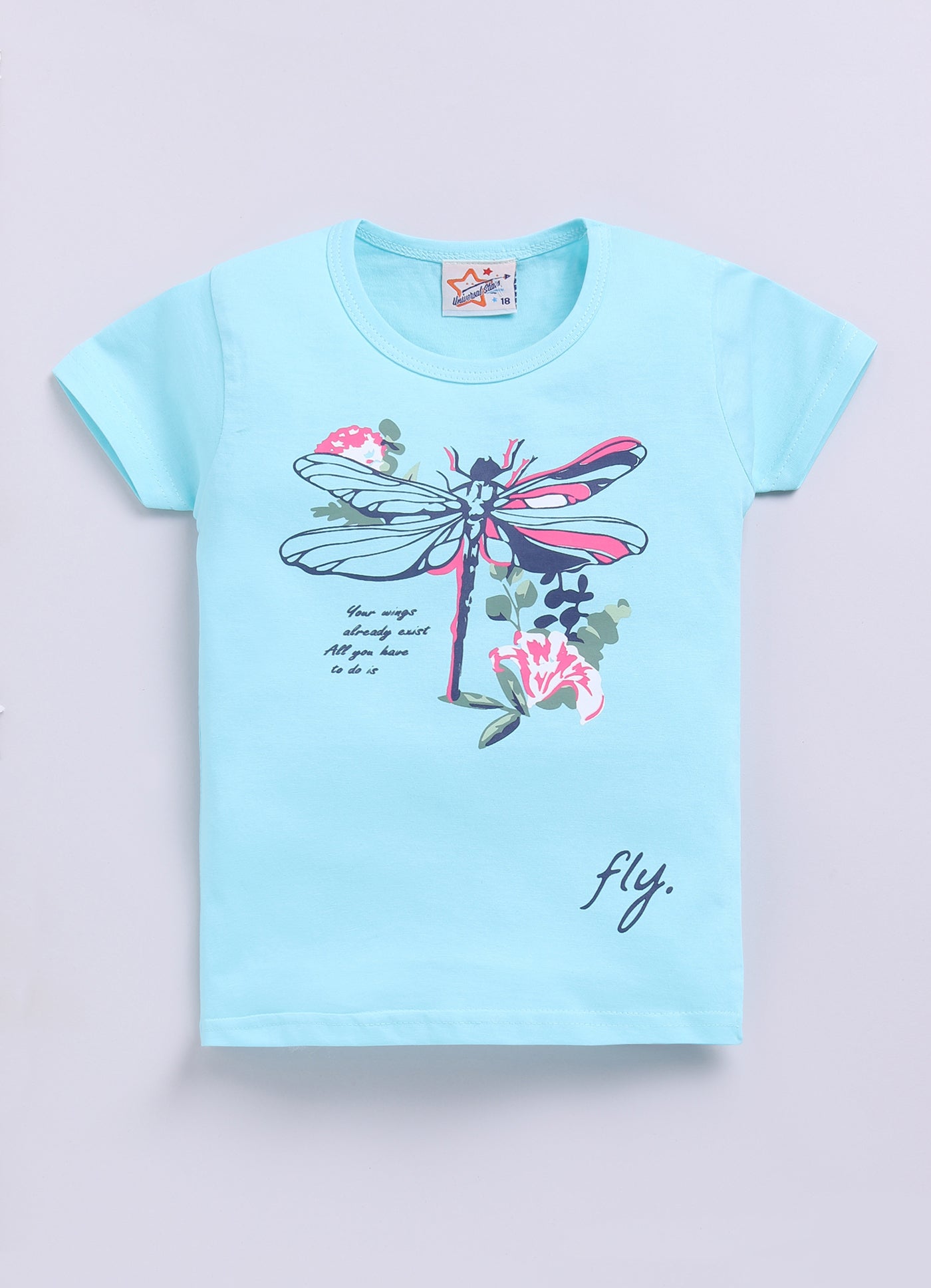 Mars Infiniti Pure Cotton Half Sleeve T-Shirt and Half Pant Set for Baby Girls|Infant tshirt and half pant set| Coordinated Set for Girls Kids|SkyBlue