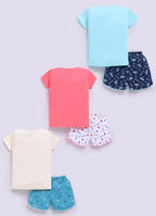 Mars Infiniti Pure Cotton Half Sleeve T-Shirt and Half Pant Set for Baby Girls|Infant tshirt and half pant set| Coordinated Set for Girls Kids