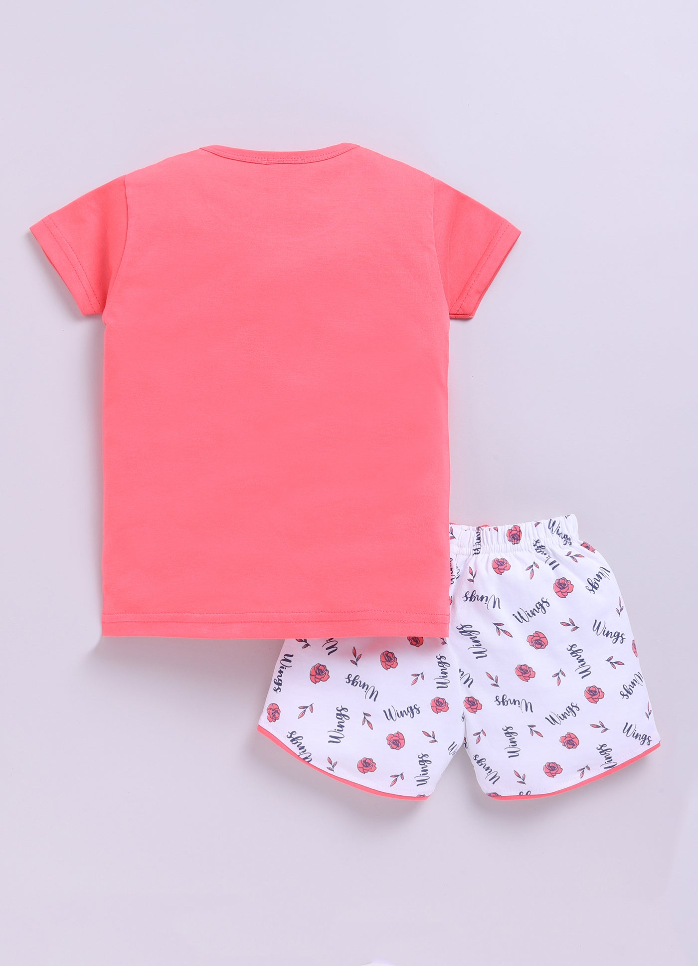 Mars Infiniti Pure Cotton Half Sleeve T-Shirt and Half Pant Set for Baby Girls|Infant tshirt and half pant set| Coordinated Set for Girls Kids|Pink