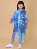 Mars Infiniti PVC Plastic Solid Color Girls Raincoat (Sky Blue)