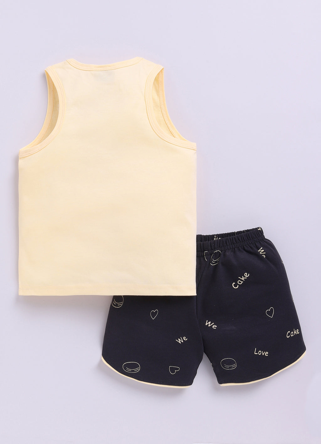 Mars Infiniti Pure Cotton Sleeveless T-Shirt and Half Pant Set for Baby Boys|Infant tshirt and half pant set| Coordinated Set for Unisex kids|Lime Yellow