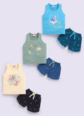 Mars Infiniti Pure Cotton Sleeveless T-Shirt and Half Pant Set for Baby Boys|Infant tshirt and half pant set| Coordinated Set for Unisex kids