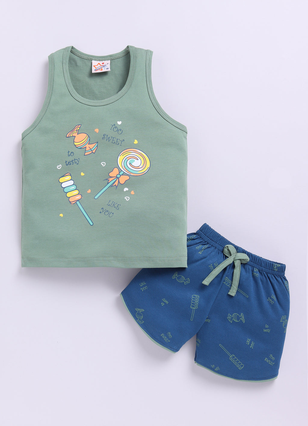 Mars Infiniti Pure Cotton Sleeveless T-Shirt and Half Pant Set for Baby Boys|Infant tshirt and half pant set| Coordinated Set for Unisex kids