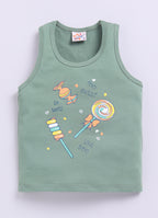Mars Infiniti Pure Cotton Sleeveless T-Shirt and Half Pant Set for Baby Boys|Infant tshirt and half pant set| Coordinated Set for Unisex kids|Green