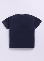 Mars Infiniti Pure Cotton Tshirts for Boys Kids | Summer Tops for Babyboys | Lightweight and Breathable| Playful Printed tees | Halfsleeve Tshirts| Colorful Playful Printed Tops|Navy Blue