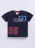 Mars Infiniti Pure Cotton Tshirts for Boys Kids | Summer Tops for Babyboys | Lightweight and Breathable| Playful Printed tees | Halfsleeve Tshirts| Colorful Playful Printed Tops|Navy Blue