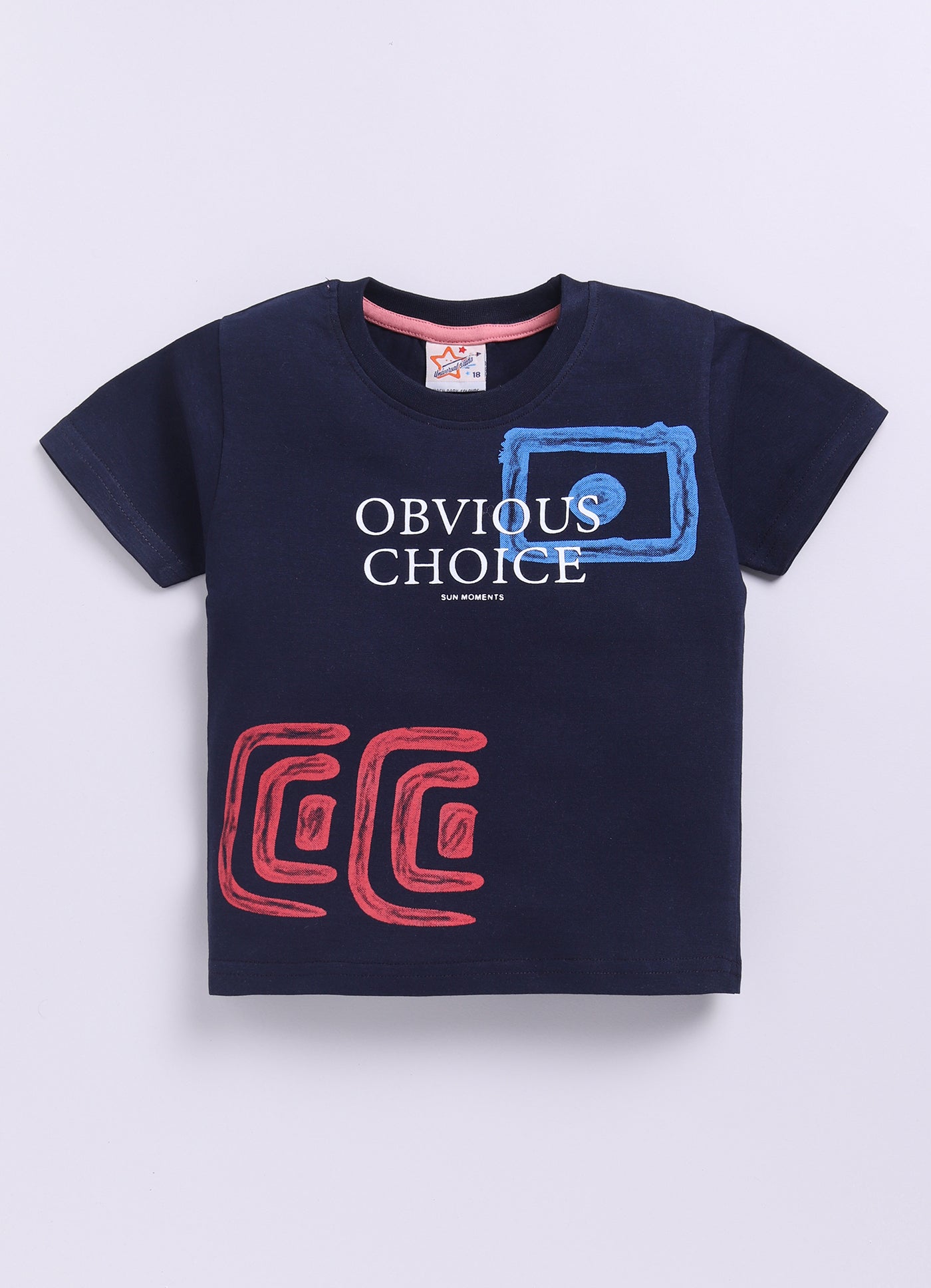 Mars Infiniti Pure Cotton Tshirts for Boys Kids | Summer Tops for Babyboys | Lightweight and Breathable| Playful Printed tees | Halfsleeve Tshirts| Colorful Playful Printed Tops|Navy Blue