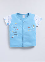 Mars Infiniti Baby Boys & Baby Girls Casual T-shirt Shorts (Sky blue, White)