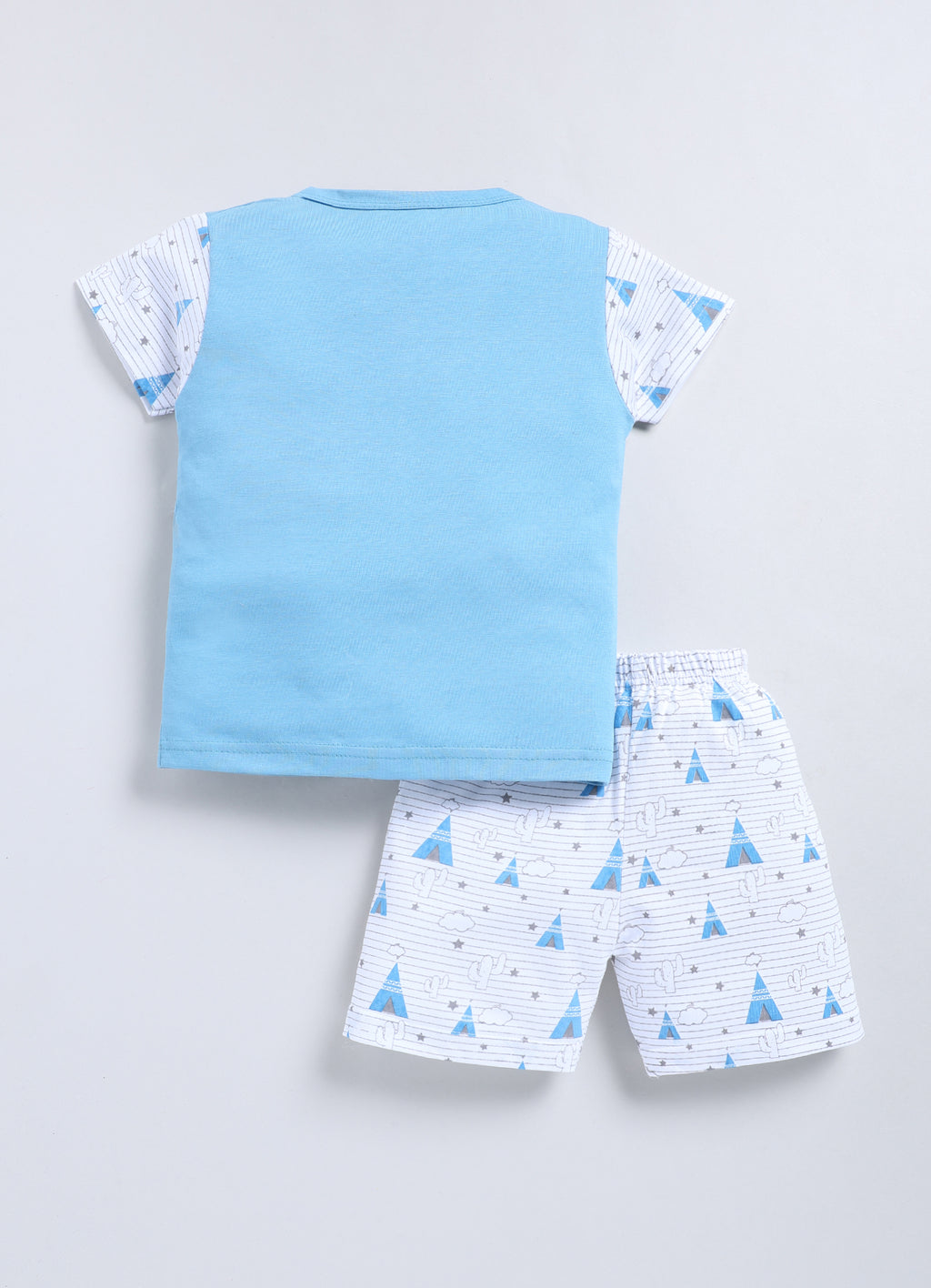 Mars Infiniti Baby Boys & Baby Girls Casual T-shirt Shorts (Sky blue, White)