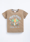 Mars Infiniti Pure Cotton Half Sleeve T Shirt - Brown