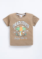 Mars Infiniti Pure Cotton Half Sleeve T Shirt - Brown