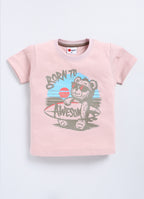 Mars Infiniti Pure Cotton Half Sleeve T Shirt - Rose