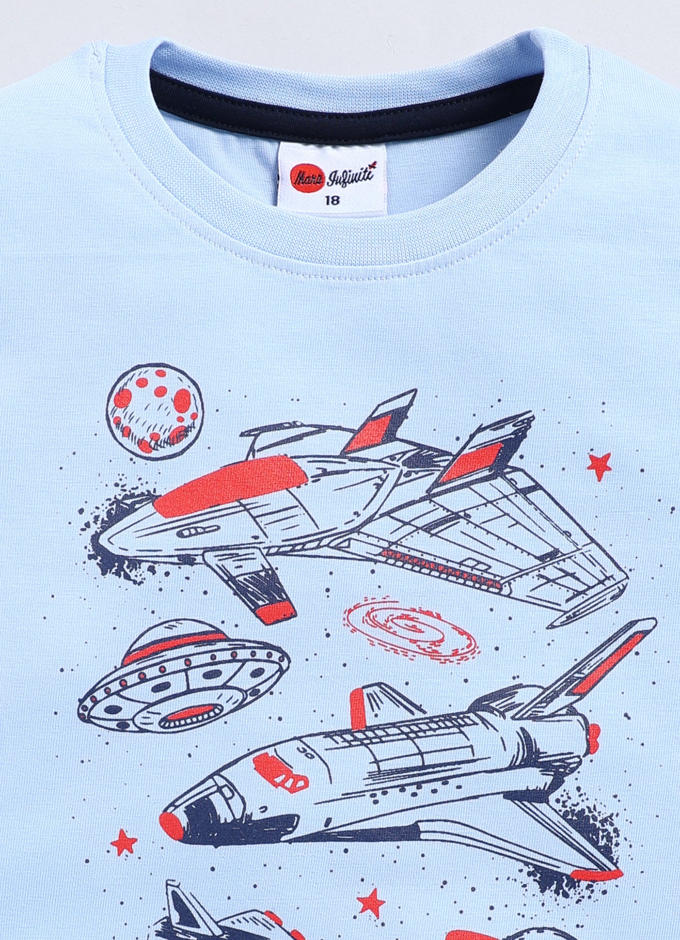 Mars Infiniti Pure Cotton Half Sleeve T Shirt - Sky Blue