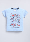 Mars Infiniti Pure Cotton Half Sleeve T Shirt - Sky Blue