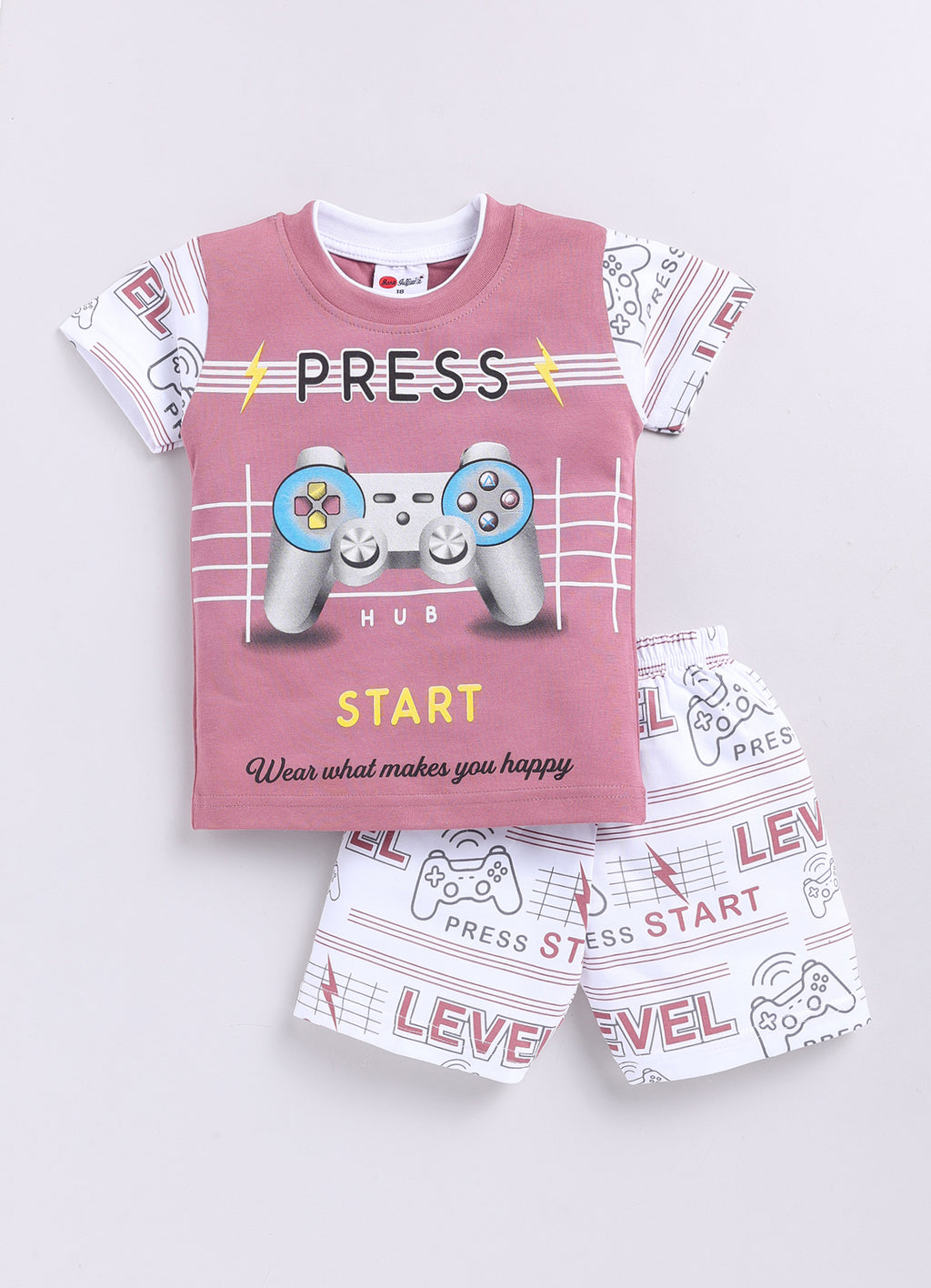 Mars Infiniti Baby Boys & Baby Girls Casual T-shirt Shorts (Rose, White)