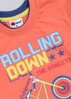 Mars Infiniti Boys Casual T-shirt Track Pants (Orange)
