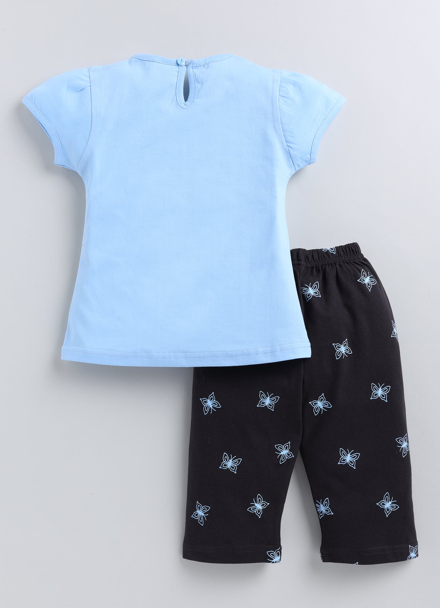 Mars Infiniti Baby Girls Casual Top Capri (Sky Blue, Navy)