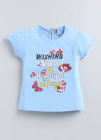 Mars Infiniti Baby Girls Casual Top Capri (Sky Blue, Navy)