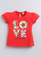 Mars Infiniti Baby Girls Casual Top Capri (Red, White)