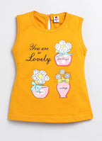 Mars Infiniti Baby Girls Casual Top Capri (Mustard, Black)