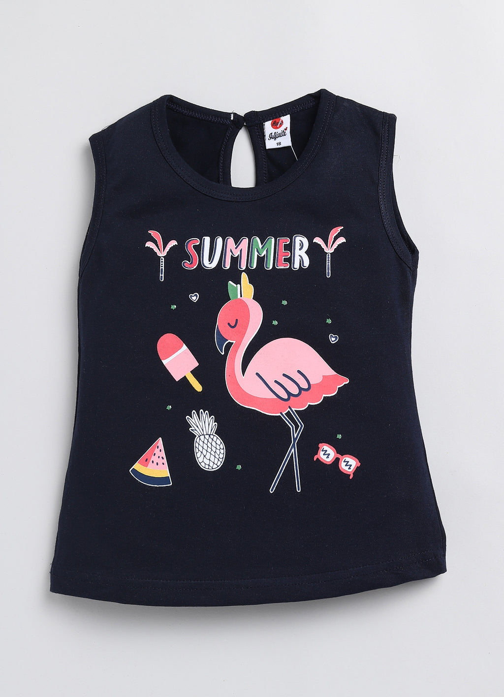 Mars Infiniti Baby Girls Casual Top Capri (Navy, Melange)