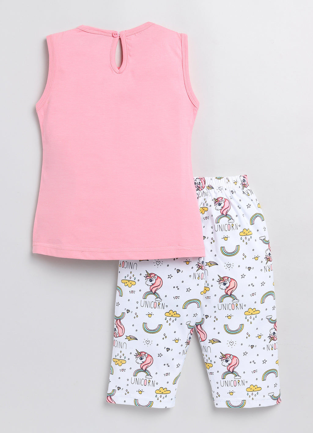 Mars Infiniti Baby Girls Casual Top Capri (Baby Pink, White)