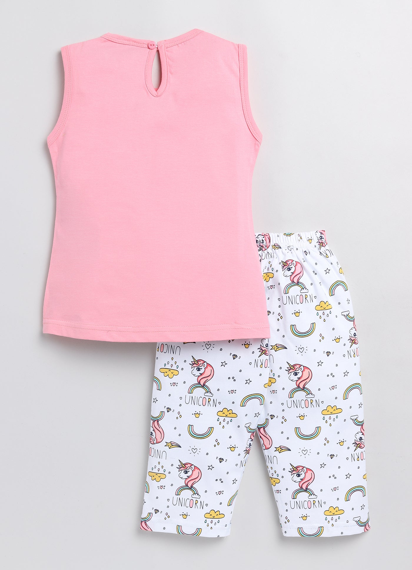 Mars Infiniti Baby Girls Casual Top Capri (Baby Pink, White)