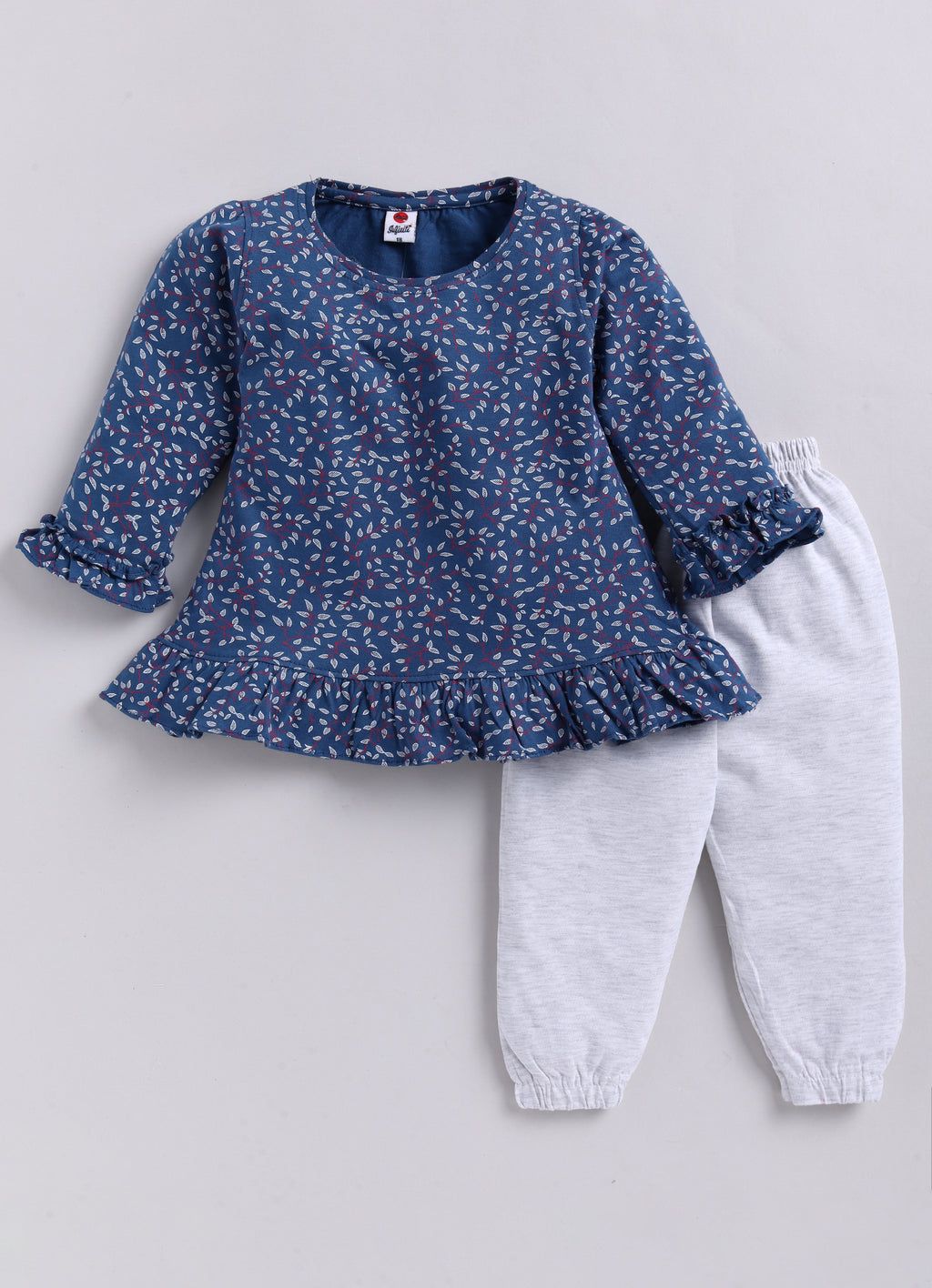 Mars Infiniti Baby Girls Casual Top Pyjama (Blue, Melange)