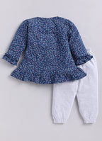 Mars Infiniti Baby Girls Casual Top Pyjama (Blue, Melange)