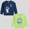 Mars Infiniti Full Sleeves Roundneck Winter Sweatshirt, Pack of 2, Light Green, Sky Blue