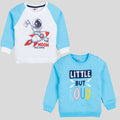 Mars Infiniti Full Sleeves Roundneck Winter Sweatshirt, Pack of 2, White, Sky Blue